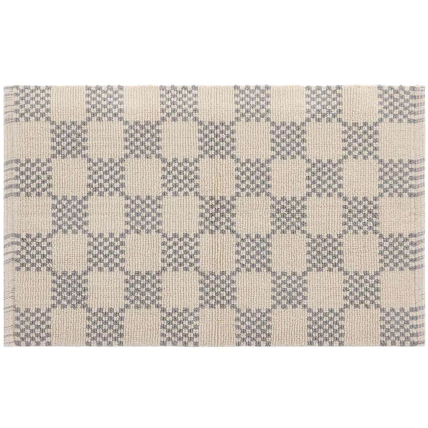 Bath mat in checker harbor gray print in size 21x34