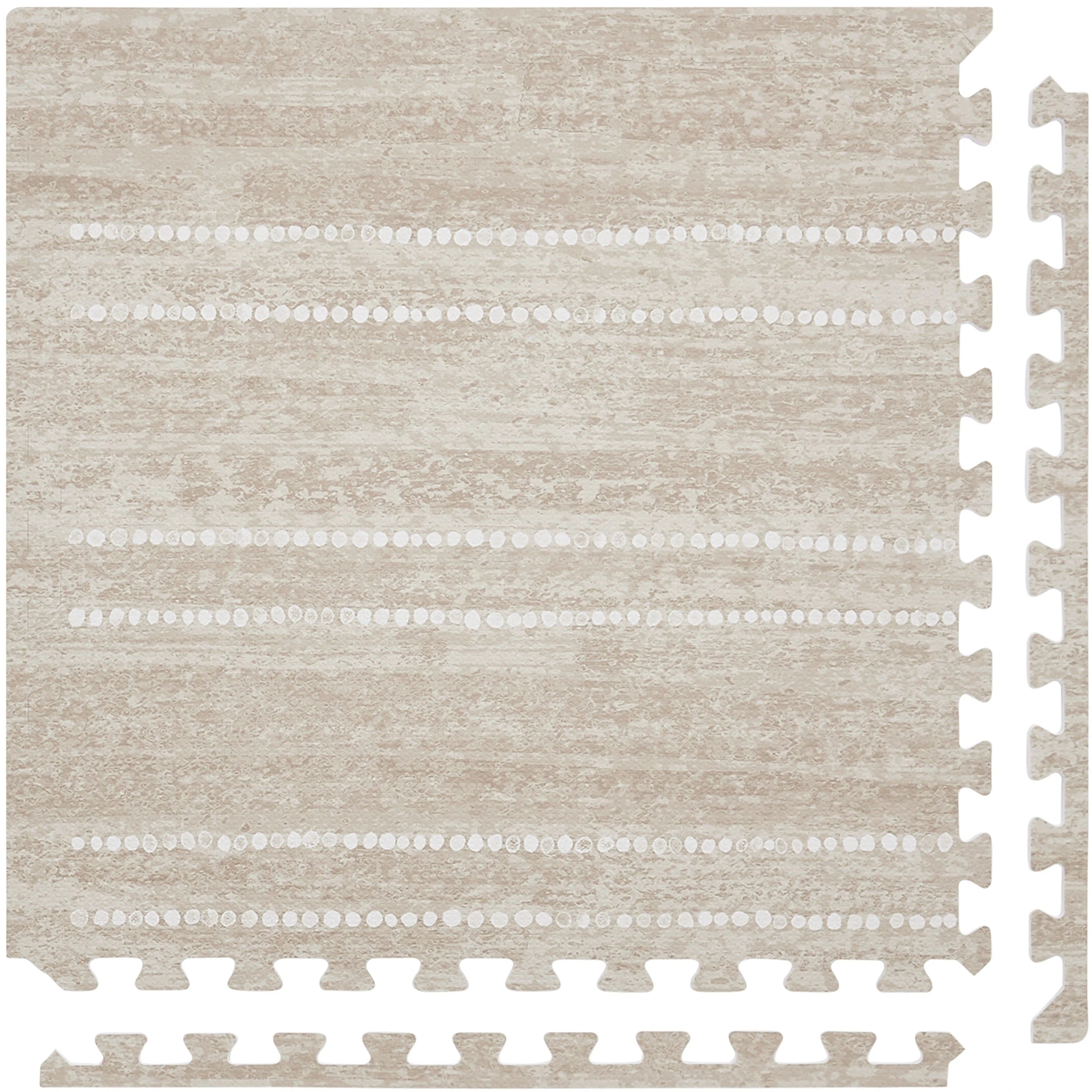 1 tile of the Aspen toast neutral minimal stripe little nomad play mat 