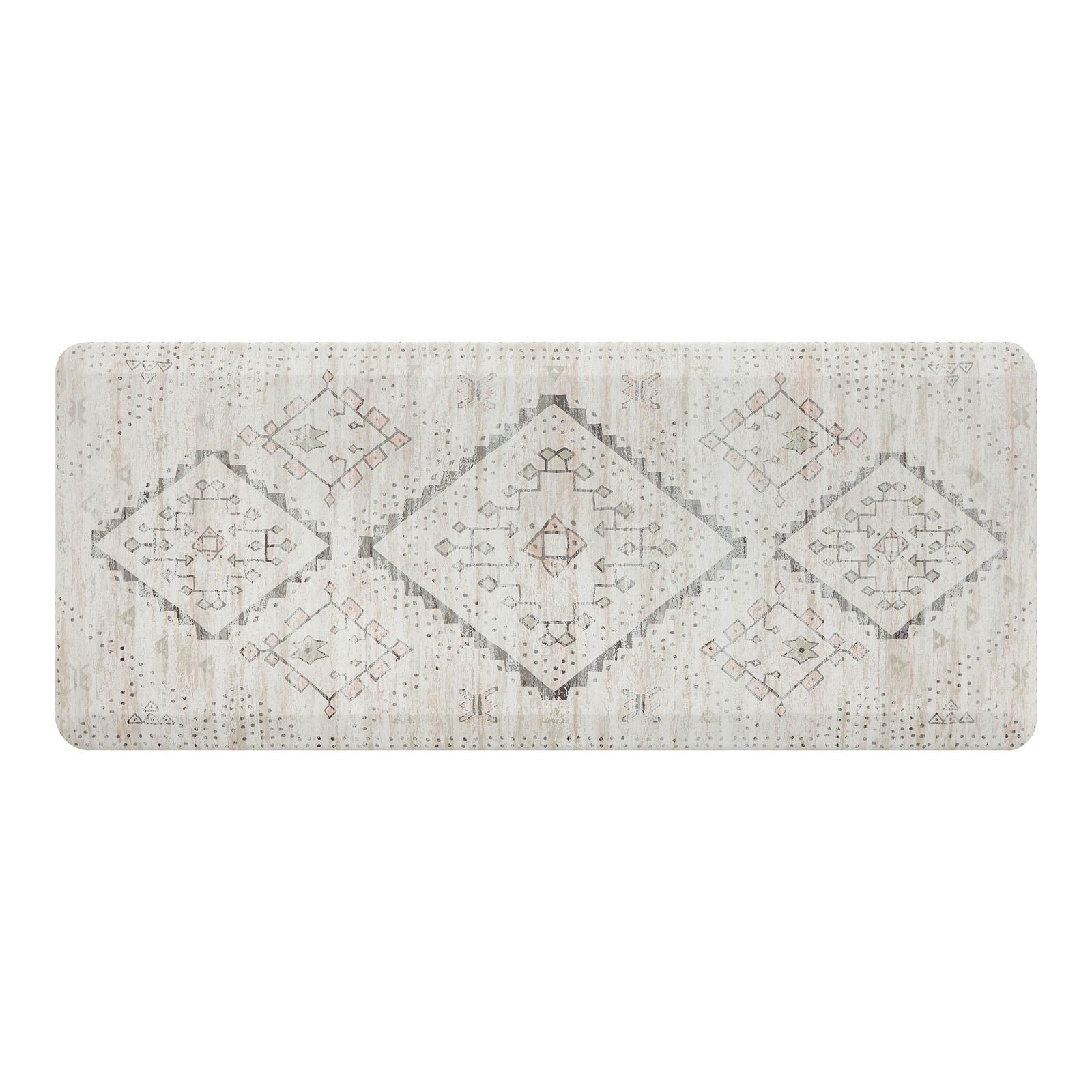 Ula Calico neutral boho print standing mat in size 22x54