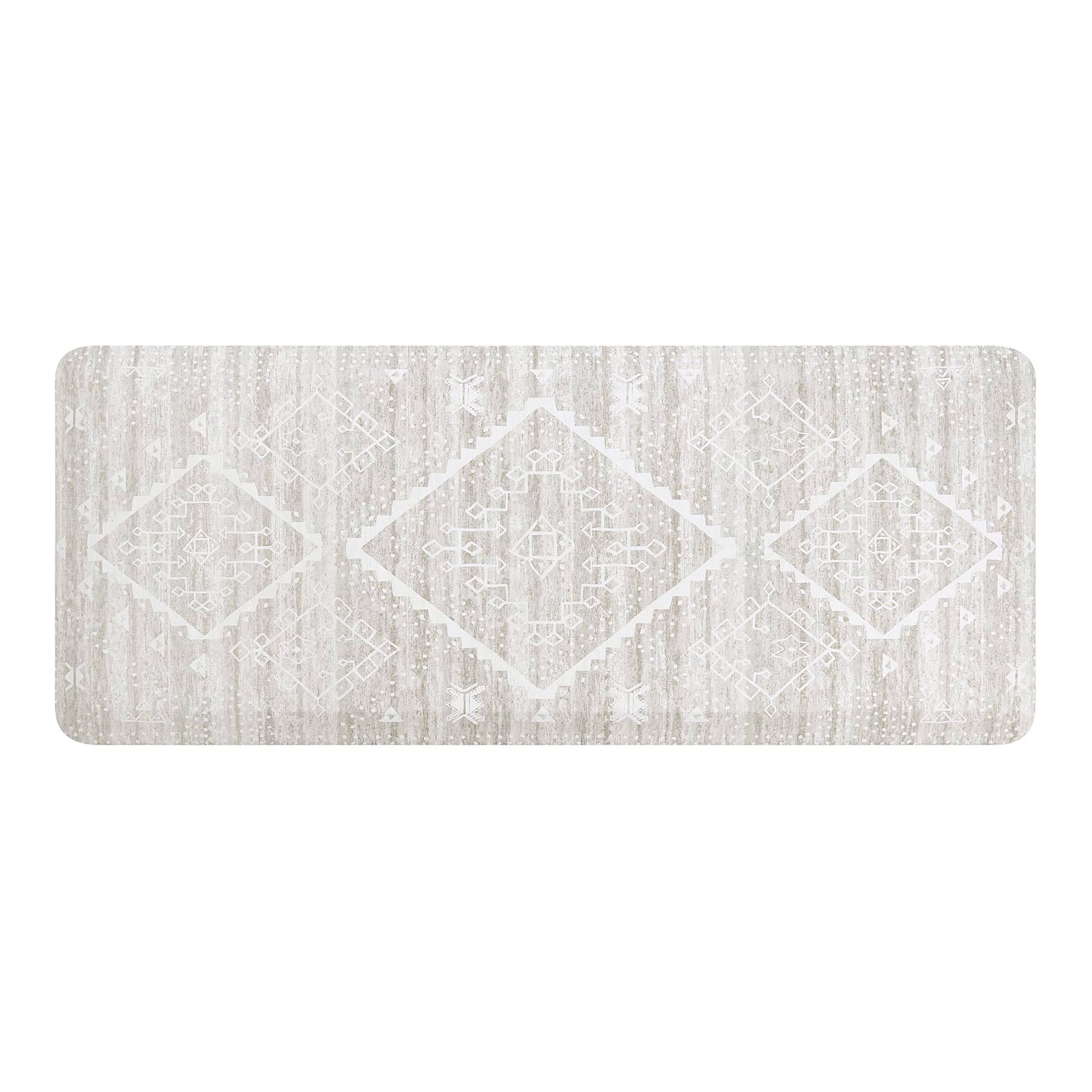 Ula driftwood neutral boho print standing mat in size 22x54