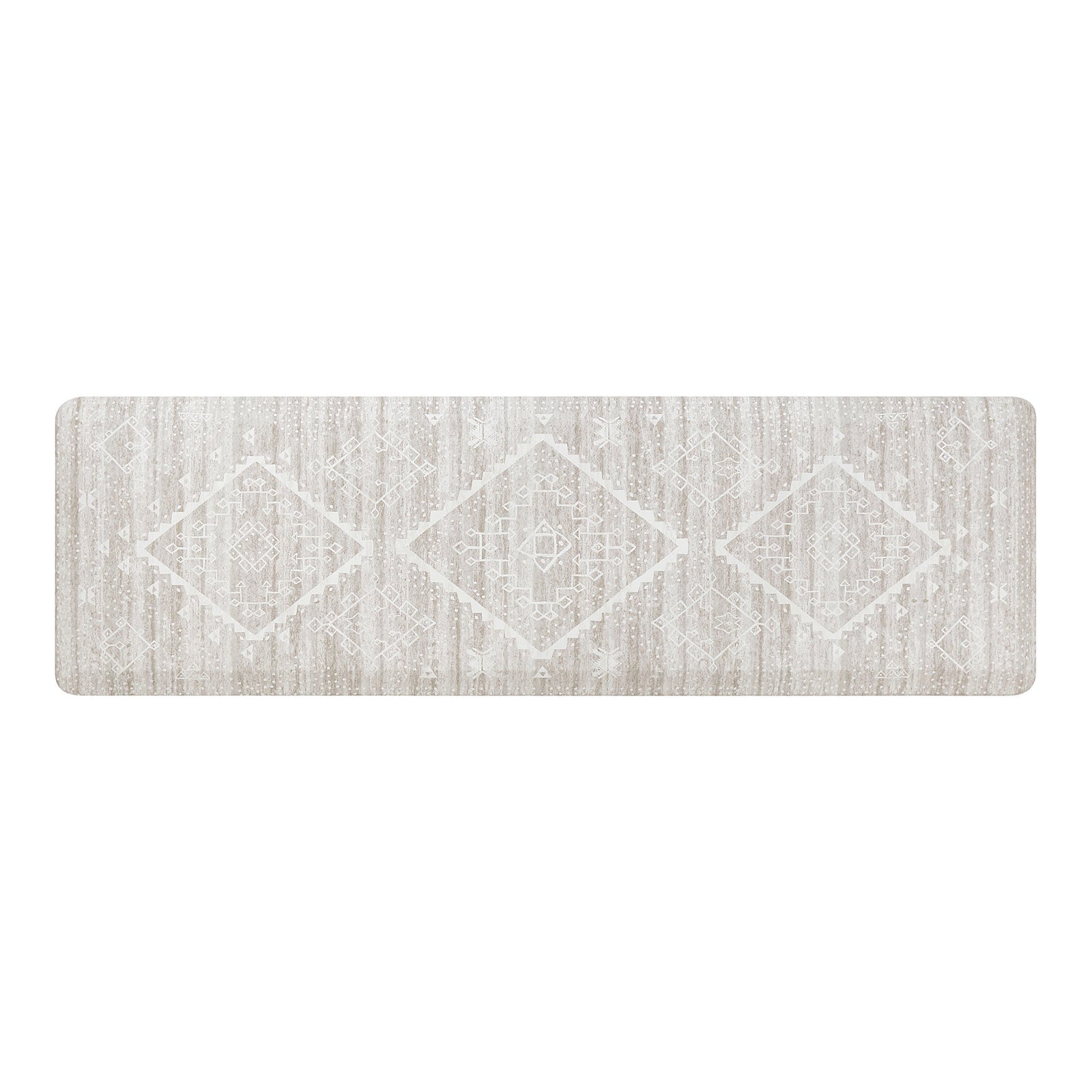 Ula driftwood neutral boho print standing mat in size 22x72