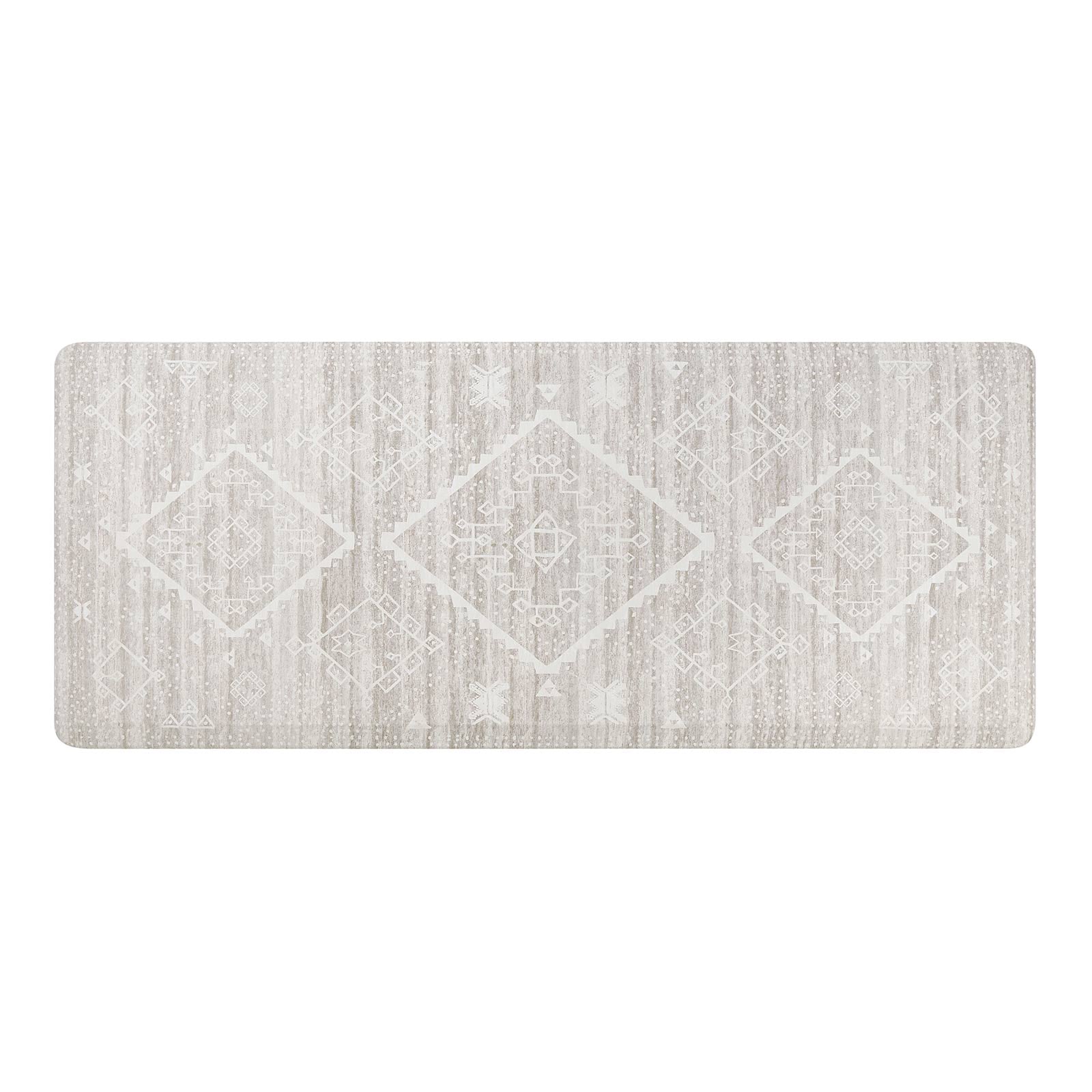 Ula driftwood neutral boho print standing mat in size 30x72